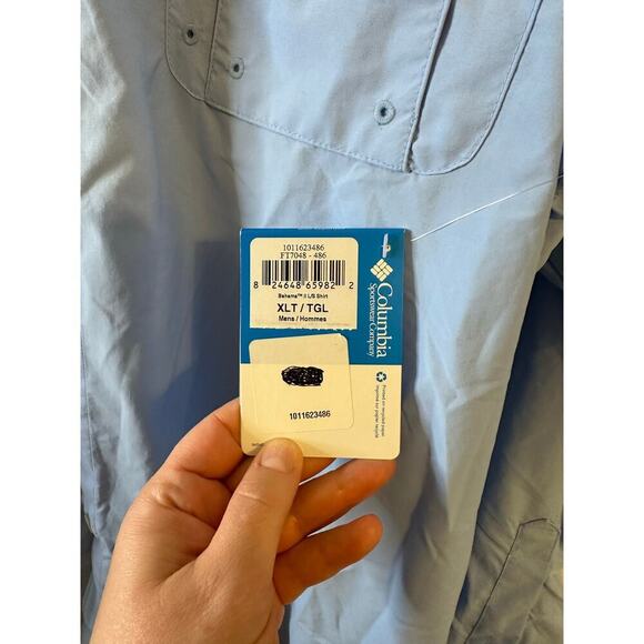 NWT Mens Columbia PFG Bahama II Long Sleeve Shirt Fishing Outdoors Light Blue XL - Picture 6 of 8